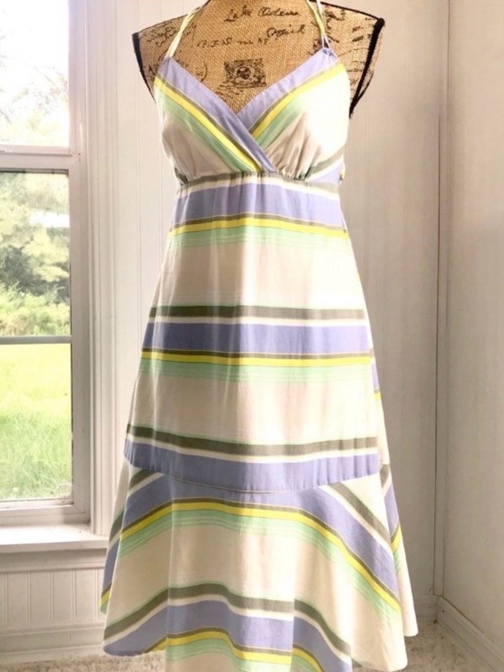 Summer☀️Striped Halter Dress Sz M
